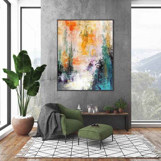 Custom Canvas Colorful Pop Abstract Canvas Wall Art D5KM0 wall art